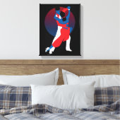 Toile Silhouette de danse rouge et bleu - Danseurs de ta (Insitu(Chambre))