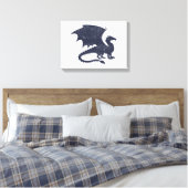 Toile Silhouette de dragon - Choisir la couleur arrière (Insitu(Chambre))