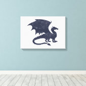 Toile Silhouette de dragon - Choisir la couleur arrière (Insitu (Plancher de Bois))