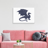 Toile Silhouette de dragon - Choisir la couleur arrière (Insitu(Salon))