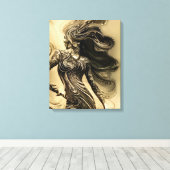 Toile Silhouette de femme gracieuse (Insitu (Plancher de Bois))