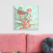 Toile Silhouette de Fleurs rouges sur Arrière - plan Tur (Insitu(Salon))