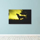 Toile Silhouette de loup hurlant (Insitu (Plancher de Bois))