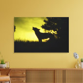 Toile Silhouette de loup hurlant (Insitu(Salon))