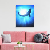 Toile Silhouette de requin de l'océan profond (Insitu(Salon))