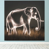 Toile Silhouette d'éléphant lumineux (Insitu (Plancher de Bois))