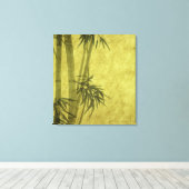 Toile Silhouette des branches d'un bambou sur papier (Insitu (Plancher de Bois))