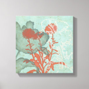 Toile Silhouette des fleurs rouges sur l'arrière - plan