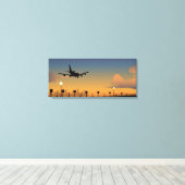 Toile Silhouette d'un avion en vol (Insitu (Plancher de Bois))