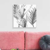 Toile Silhouette florale - Gris (Insitu(Salon))