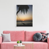 Toile Silhouetté hamac vide au coucher du soleil (Insitu(Salon))