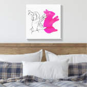 Toile Silhouette main Rabbit rose (Insitu(Chambre))