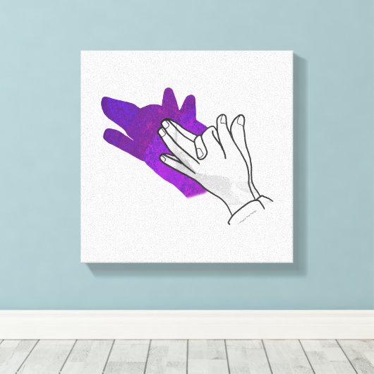 Toile Silhouette main Wolf pourpre (Insitu (Plancher de Bois))