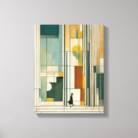 Toile Silhouette Moderne Coloré Art Enveloppé Prin (Recto)