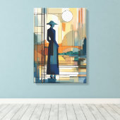 Toile Silhouette Moderne Coloré Art Enveloppé Prin (Insitu (Plancher de Bois))
