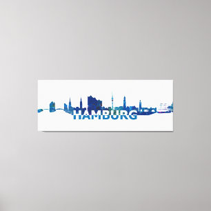 Toile Silhouette Skyline de Hambourg