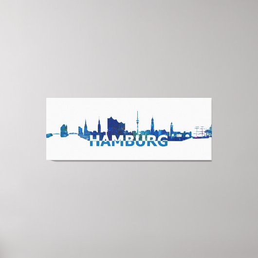 Toile Silhouette Skyline de Hambourg (Recto)