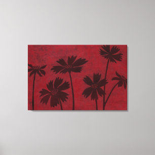 Toile Silhouettes de Flowerhead sur l'arrière - plan