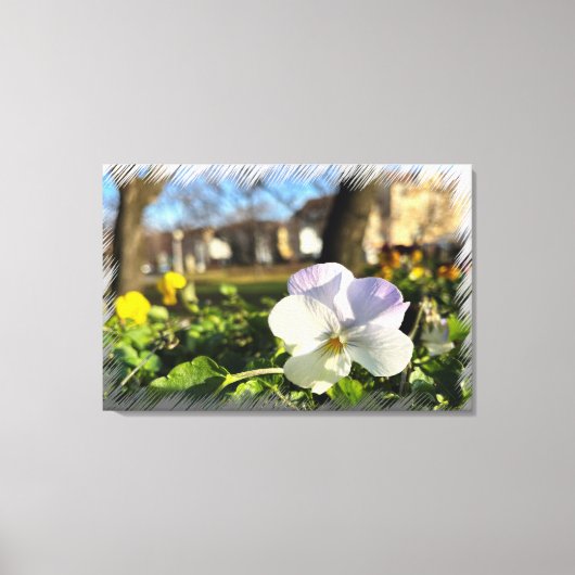 Toile Silver white pansy (Recto)