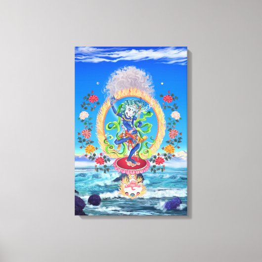 Toile Simhamukha, Dakini de la sagesse en tête de lion (Recto)
