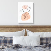 Toile Simple Botanical Art Print – Faux Canvas Style (Insitu(Chambre))