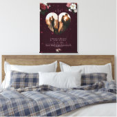 Toile Simple Bourgogne Custom Heart forme couples photos (Insitu(Chambre))