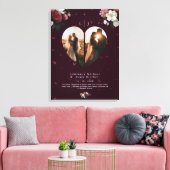 Toile Simple Bourgogne Custom Heart forme couples photos (Insitu(Salon))