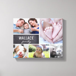Toile Simple collage de photos de famille moderne