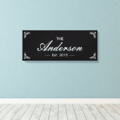 Toile Simple Famille Noire Établissement Nom de famille (Insitu (Plancher de Bois))