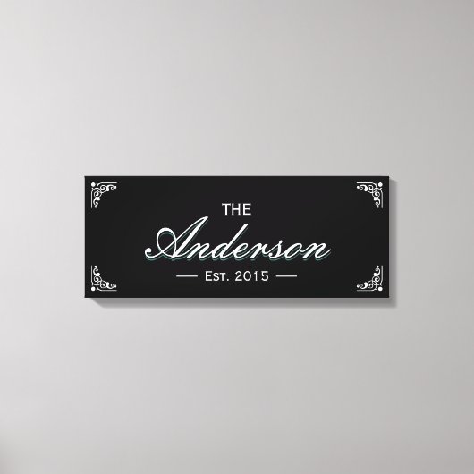 Toile Simple Famille Noire Établissement Nom de famille (Recto)