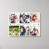 Toile Simple Family Photo Collage Heart Typography (Recto)