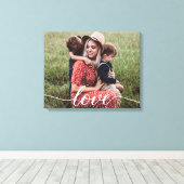 Toile Simple Love Script Photo personnalisée (Insitu (Plancher de Bois))