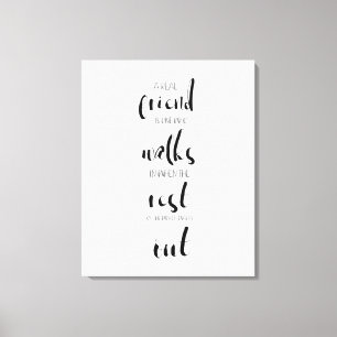 Toile simple minimaliste véritable amitié citation douce