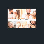 Toile Simple Modern Family Photo collage personnalisé<br><div class="desc">Créez un écran chaleureux de souvenirs de famille avec cette toile simple et moderne de collection de photos de famille personnalisée enveloppée. Doté d'un design élégant et moderne qui met en valeur vos photos de famille préférées, cette toile enveloppée apporte une touche personnelle à chaque chambre. La mise en page...</div>
