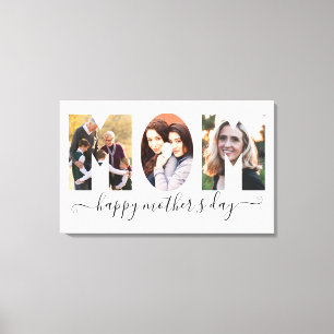 Toile Simple MOM 3 Photo Happy Mother's Day Script
