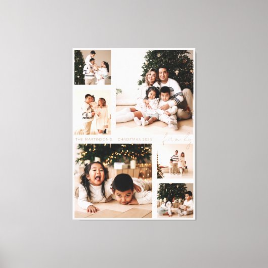 Toile Simple Script Family Photo Collage Vacances (Recto)