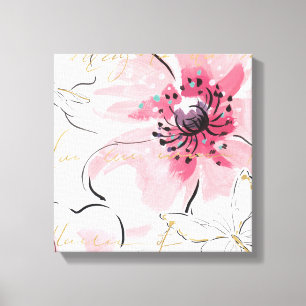 Toile Simplement aquarelle du rose florale