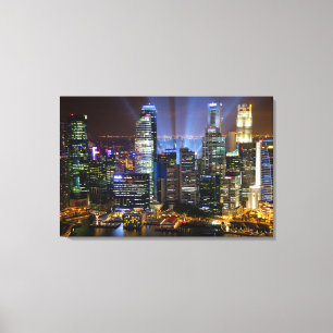 Toile Singapour centre-ville la nuit
