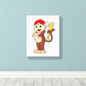 Toile Singe au baseball avec batte de baseball (Insitu (Plancher de Bois))