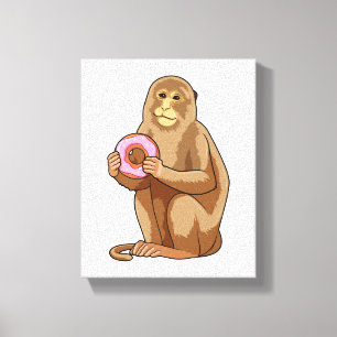 Toile Singe avec Donut