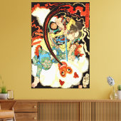 Toile Singe combattant japonais samouraïs (Insitu(Salon))