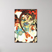 Toile Singe combattant japonais samouraïs (Recto)