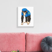 Toile Singe comme policier avec Uniforme (Insitu(Salon))