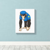 Toile Singe comme policier avec Uniforme (Insitu (Plancher de Bois))