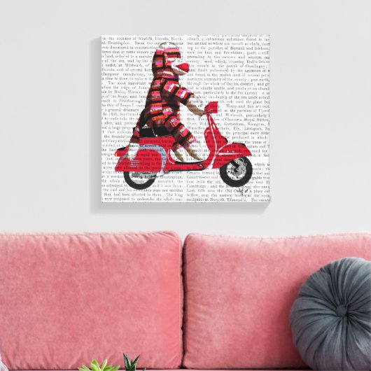 Toile Singe de queue sur cyclomoteur (Insitu(Salon))