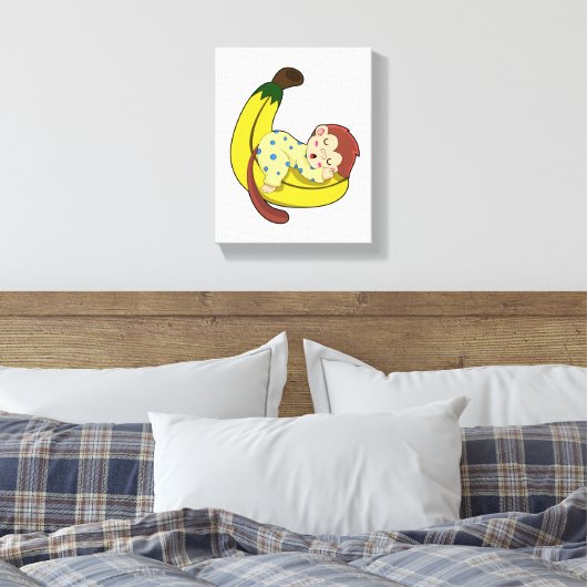 Toile Singe dormant dans le pyjama (Insitu(Chambre))