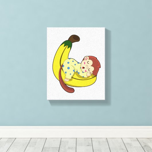 Toile Singe dormant dans le pyjama (Insitu (Plancher de Bois))