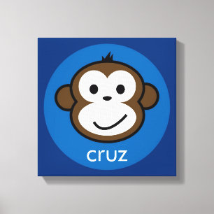 Toile Singe effronté personnalisé [bleu+marine]