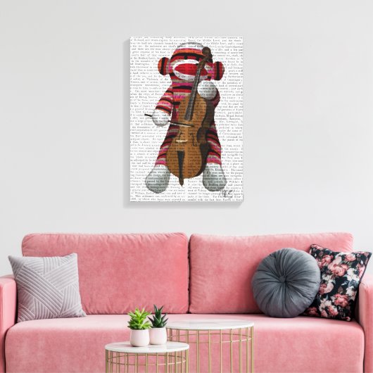 Toile Singe et cello (Insitu(Salon))