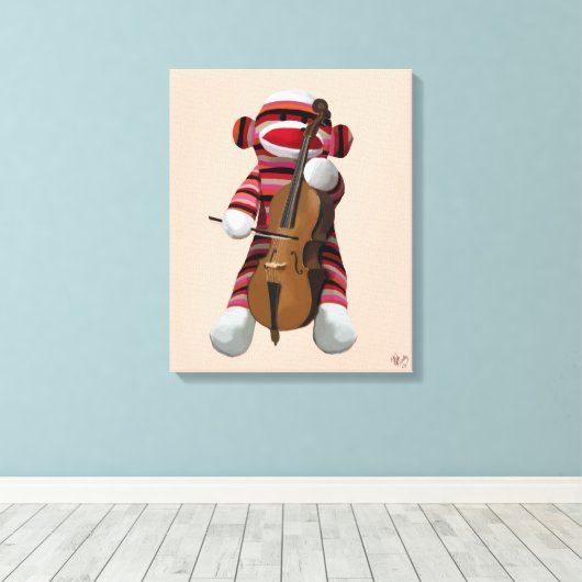 Toile Singe et cello (Insitu (Plancher de Bois))